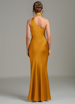 Azazie Jalissa Bridesmaid Dresses Butterscotch Mermaid One Shoulder Stretch Satin Dress image6