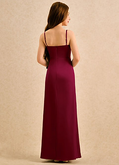 Azazie Bundt Girls Formal Flower Girl Klänningar Klä A-Line i Stretch Satin Plisserad image2