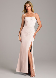 Azazie Chantel Bridesmaid Dresses Rose Petal Sheath Strapless Chiffon Convertible Dress image5