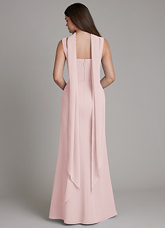 Azazie Katya Bridesmaid Dresses Blushing Pink Mermaid Square Neckline Chiffon Convertible Dress image5