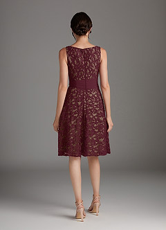 Azazie Beth Kleider für die Brautmutter A-Linie Schaufel Pailletten Chiffon Kleid Dunkelweinrot Champagner image7