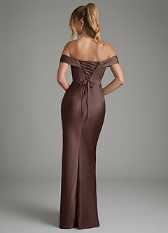 Azazie Hayden Bridesmaid Dresses Ganache Mermaid Corset Stretch Satin Dress image2