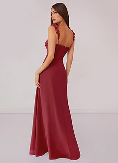 Barbie ♥ Azazie Bridesmaid Dresses Pomegranate A-Line Sweetheart Neckline Chiffon Dress image2
