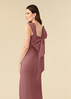 Azazie Ellen Mother of the Bride Dresses Desert Rose Sheath Side Slit Stretch Crepe Dress image11