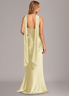 Azazie Pelagia Suknie dla druhen Syrena Gorset Satyna elastyczna Do ziemi Sukienka image4