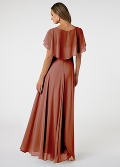 Azazie Jamie Bridesmaid Dresses Cedar Rose A-Line Chiffon Dress image5