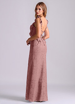 Azazie Jessamine Suknie dla druhen Syrena Gorset Kwiatowe wypalenie Do ziemi Sukienka image2