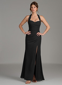 Azazie Destiny Bridesmaid Dresses Black Mermaid Sweetheart Neckline Chiffon Dress image1