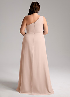 Azazie Brooke Brautjungfernkleider A-Linie One-Shoulder Chiffon Kleid Englisches Rosa image9