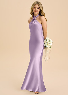 Azazie Chickie Junior Klä av Tubklänning i Stretch Satin Plisserad image1