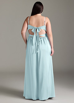 Azazie Zeya Brautjungfernkleider A-Linie Plissee Stretch-Satin Kleid Wolke Blau image10