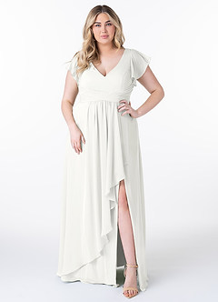 Azazie Omari Bridesmaid Dresses White A-Line Chiffon Dress image7