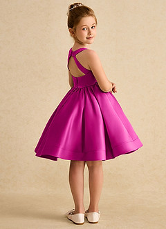 Azazie Julietta vestidos de niña de las flores Vestido de Fucsia de Tul de Princesa con Convertible image8