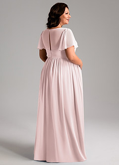Azazie Verna Brudepigekjoler til gravide A-Line V-hals Ruched Chiffon Gulv-længde Kjole image8