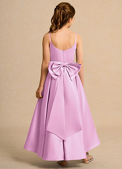 Azazie Sweets Girl Jurken voor bloemenmeisjes A-Lijn Jurk van Mat Satijn Geplooid Snoep Roze image2