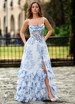 Pomeappy Himmelblau Tüll-Abendkleid image1