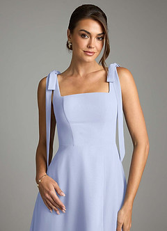 Azazie Debra Bridesmaid Dresses Ice A-Line with Pockets Chiffon Convertible Dress image2
