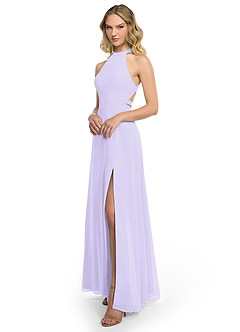 Azazie Clarice Abiti da Damigella Abito A-Line in Chiffon con Scollo Halter Lilla image9