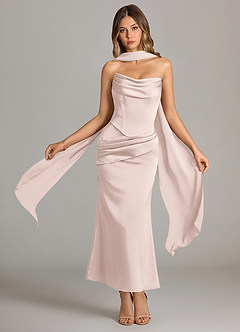 Azazie Sorrel Suknie dla druhen Syrena Gorset Satyna elastyczna Długość kostki Sukienka image1