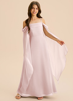 Azazie Moana Junior Klä av A-Line i Chiffong Plisserad image4