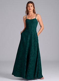 Azazie Stasy Bridesmaid Dresses Pine A-Line Sweetheart Neckline Floral Burnout Dress image3