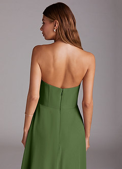Azazie Wren Jurken voor bruidsmeisjes Jurk van Chiffon met A-Lijn Strapless Olijf image8