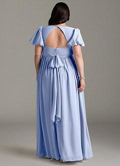 Azazie Madisynn Robes de demoiselle d'honneur de maternité Robe Arc Longueur ras du sol Mousseline de soie image6