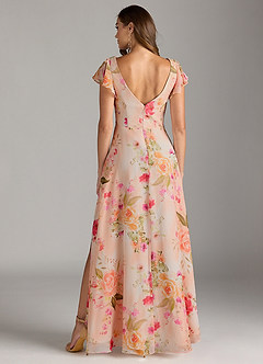 Azazie Omari Bridesmaid Dresses Abstract Bouquet Floral A-Line Chiffon Dress image2