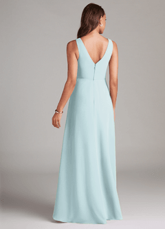 Azazie Nelly Bridesmaid Dresses Mist A-Line Pleated Chiffon Dress image5