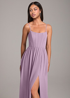 Azazie Kailee Bridesmaid Dresses Wisteria A-Line with Pockets Chiffon Dress image2