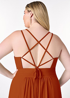 Azazie Farren Bridesmaid Dresses Paprika A-Line Pleated Chiffon Convertible Dress image15