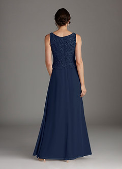 Azazie Cornelia Mother of the Bride Dresses Dark Navy Sheath Square Neckline Sequins Chiffon Dress image7