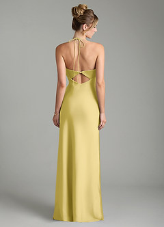Azazie Mae Bridesmaid Dresses Canary Mermaid Pleated Stretch Satin Dress image6