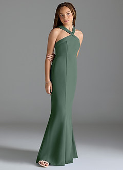 Azazie Rue Junior Eucalyptus Mermaid Side Slit Chiffon Dress image3