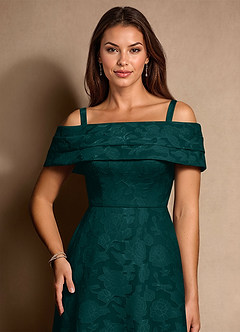 Azazie New Britain Moeder van de bruid jurken A-Lijn Jurk van Bloemen Burn-out Geplooid Pijnboom image6