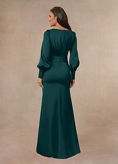 Azazie Petrina vestidos de madre de la novia Vestido de Pino de Satén Elástico de Sirena con Plisado image3