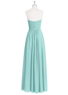 Azazie Yazmin Bridesmaid Dresses Aqua A-Line Sweetheart Neckline Chiffon Convertible Dress image9