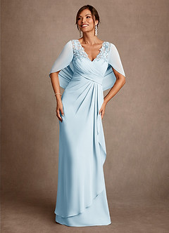 Azazie Santa Clara Mother of the Bride Dresses Sky Blue A-Line Lace Dress image1