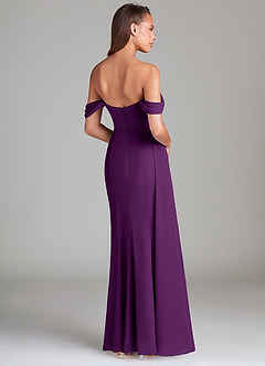 Azazie Amyra Robes de demoiselle d'honneur Robe Fourreau Convertible en Mousseline de soie Épaule décolletée Grain De Raisin image5