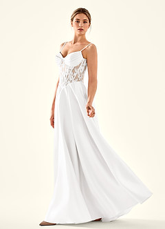 Nimbus White Cutout Corset Satin Prom Dress image6