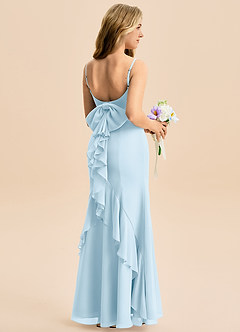 Azazie Lioren Junior Sky Blue Mermaid Bow Chiffon Dress image1