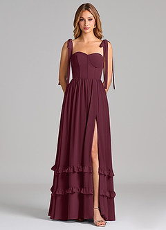 Azazie Anastacia Bridesmaid Dresses Cabernet A-Line Sweetheart Neckline Chiffon Dress image6