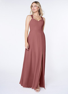 Azazie Jane Final Sale Amethyst A-Line V-Neck Pleated Chiffon Dress image3