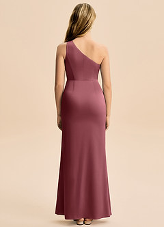 Azazie Akilah Junior Etui Plissee Stretch-Satin Kleid Wüstenrose image6