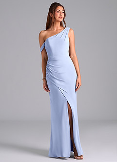 Azazie Madelyn Bridesmaid Dresses Ice Mermaid Off the Shoulder Chiffon Convertible Dress image1