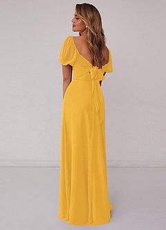 Barbie ♥ Azazie Bridesmaid Dresses Marigold A-Line Pleated Chiffon Dress image3