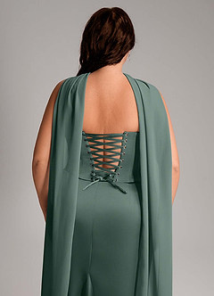 Azazie Sorrel Bridesmaid Dresses Sea Moss Mermaid Strapless Stretch Satin Convertible Dress image14