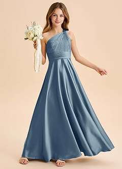 Azazie Charlize Junior Klä av A-Line i Stretch Satin Plisserad image1