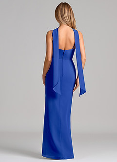 Azazie Calandra 신부 들러리 드레스 쉬스 주름진 쉬폰 바닥 길이 드레스 image2