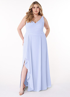 Azazie Kori Jurken voor bruidsmeisjes Jurk van Chiffon met A-Lijn Geplooid Lavendel image6